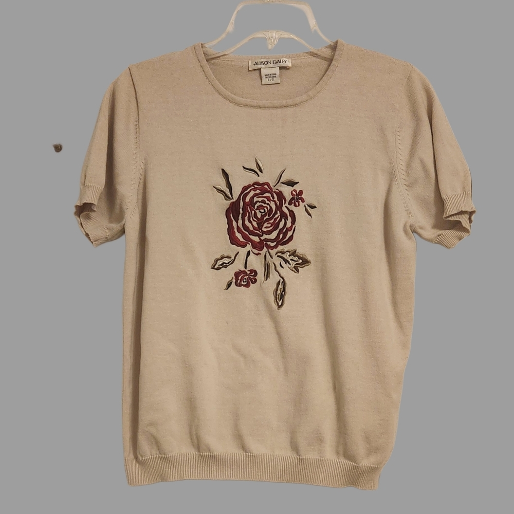 Allison Daley Light Tan Knit Top